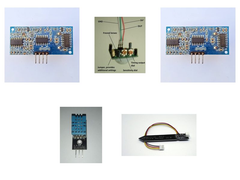 5 in 1 Arduino Sensor Kit — Ultrasonic, PIR, IR Proximity, DHT11 & Soil Moisture